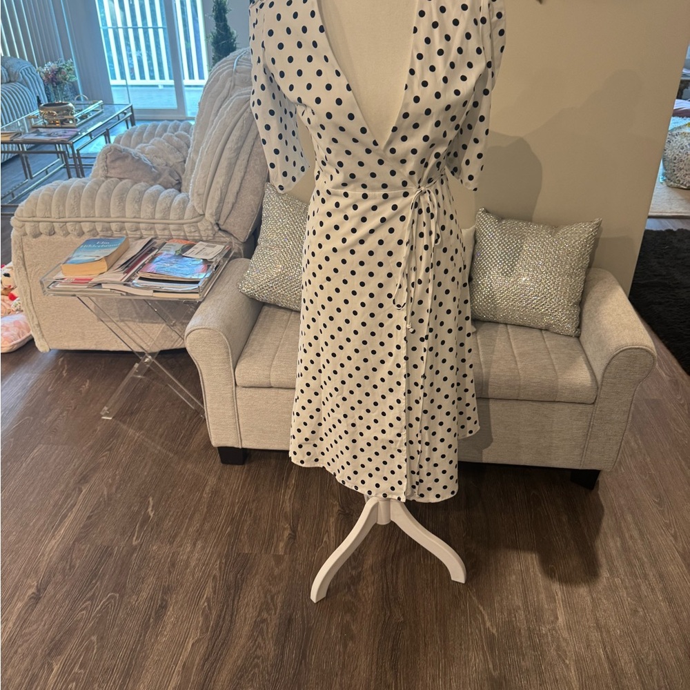 Revolution Black and White Polka Dot Long Sleeve Dress
